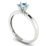 0.5 ct Brilliant Round Cut Blue Simulated Diamond Stone White Gold Solitaire Ring