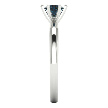 0.5 cttw Natural London Blue Topaz Solitaire  Engagement Ring - Solid Gold (Round Cut,5.0mm)