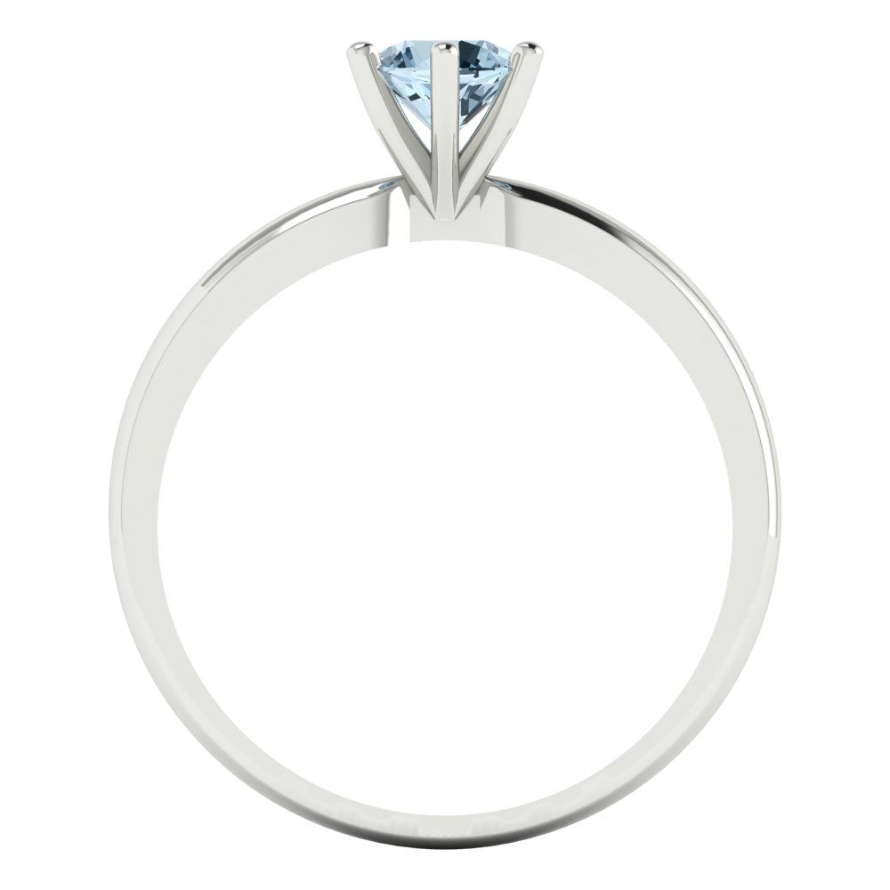 0.5 cttw Zirconia Simulated Blue Diamond Solitaire  Engagement Ring - Solid Gold (VVS1, Round Cut,5.0mm)