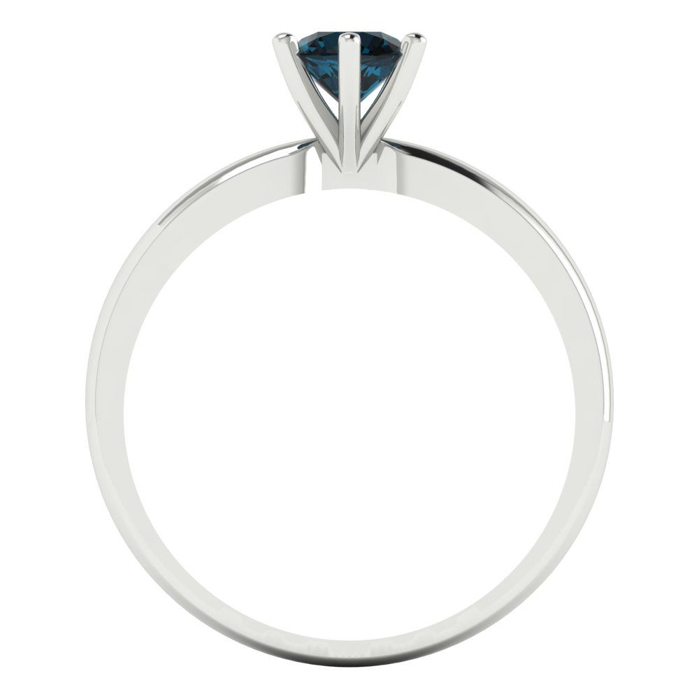 0.5 cttw Natural London Blue Topaz Solitaire  Engagement Ring - Solid Gold (Round Cut,5.0mm)