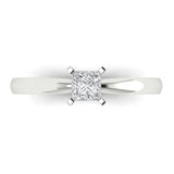 0.5 ct Brilliant Princess Cut Natural Diamond Stone Clarity SI1-2 Color G-H White Gold Solitaire Ring