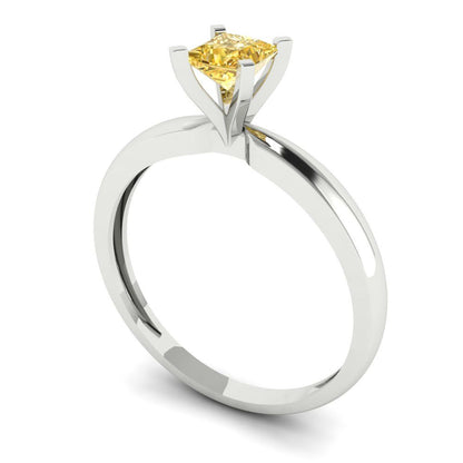 0.5 cttw Natural Citrine Solitaire  Engagement Ring - Solid Gold (Princess Cut,4.0mm)