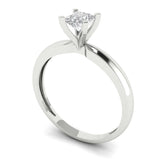 0.5 ct Brilliant Princess Cut Clear Simulated Diamond Stone White Gold Solitaire Ring