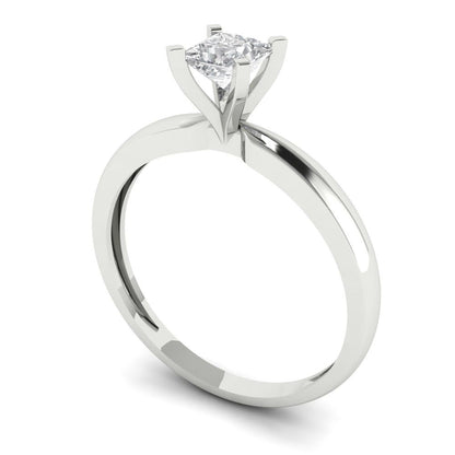 0.5 cttw White Sapphire Solitaire  Engagement Ring - Solid Gold (Princess Cut,4.0mm)