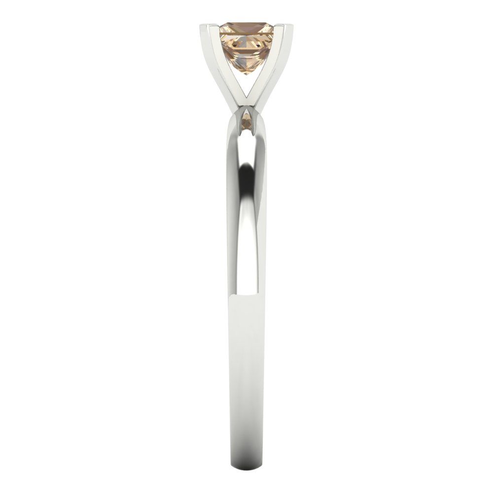 0.5 cttw Yellow Moissanite Solitaire  Engagement Ring - Solid Gold (Princess Cut,4.0mm)