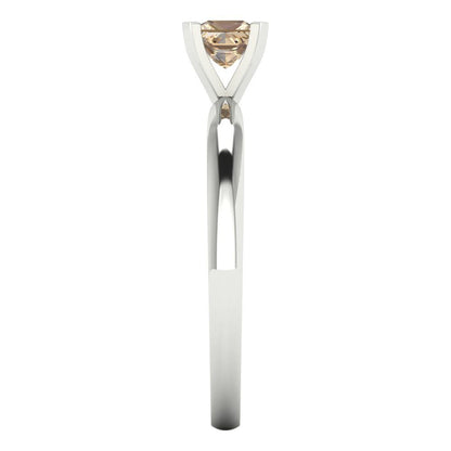 0.5 cttw Yellow Moissanite Solitaire  Engagement Ring - Solid Gold (Princess Cut,4.0mm)