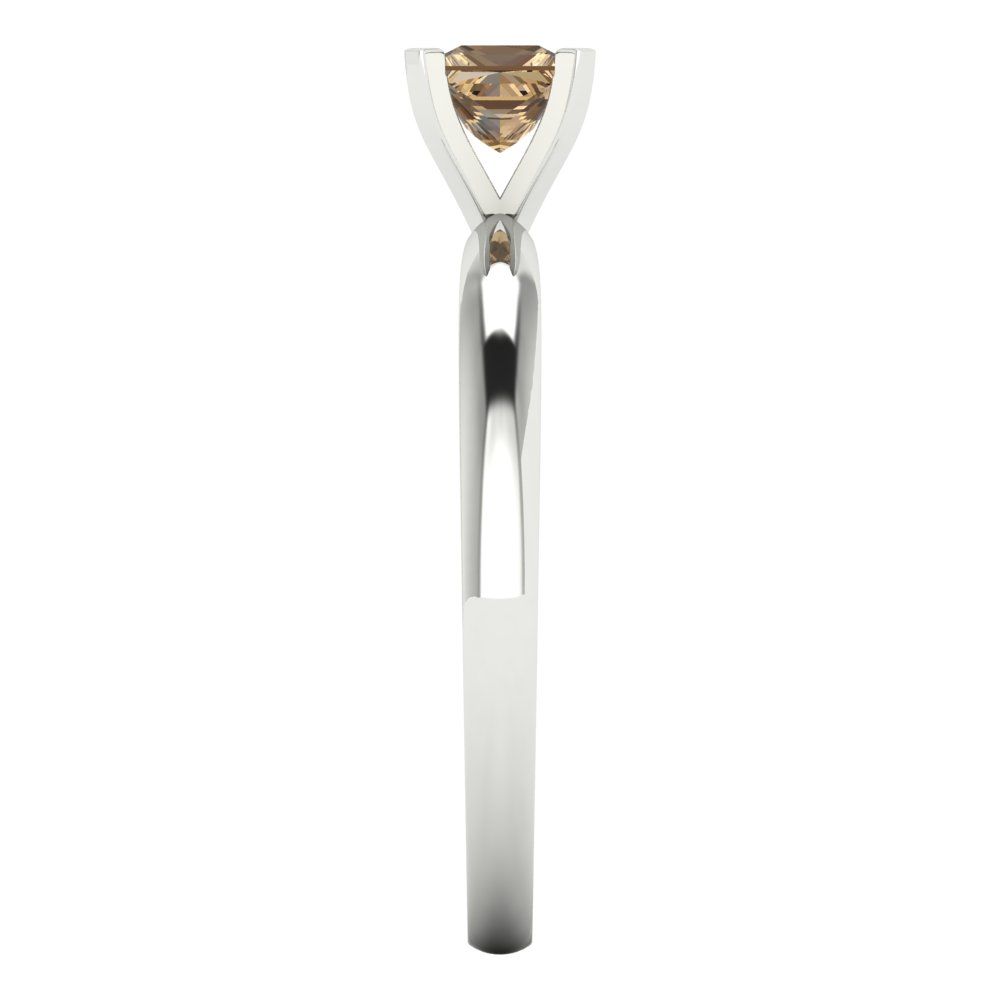 0.5 cttw Zirconia Simulated Champagne Diamond Solitaire  Engagement Ring - Solid Gold (VVS1, Princess Cut,4.0mm)