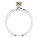 0.5 ct Brilliant Princess Cut Champagne Simulated Diamond Stone White Gold Solitaire Ring