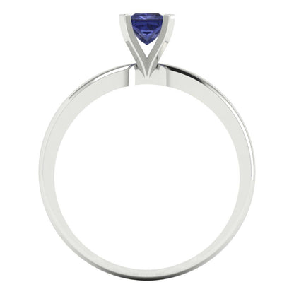 0.5 cttw Simulated Tanzanite Solitaire  Engagement Ring - Solid Gold (Princess Cut,4.0mm)