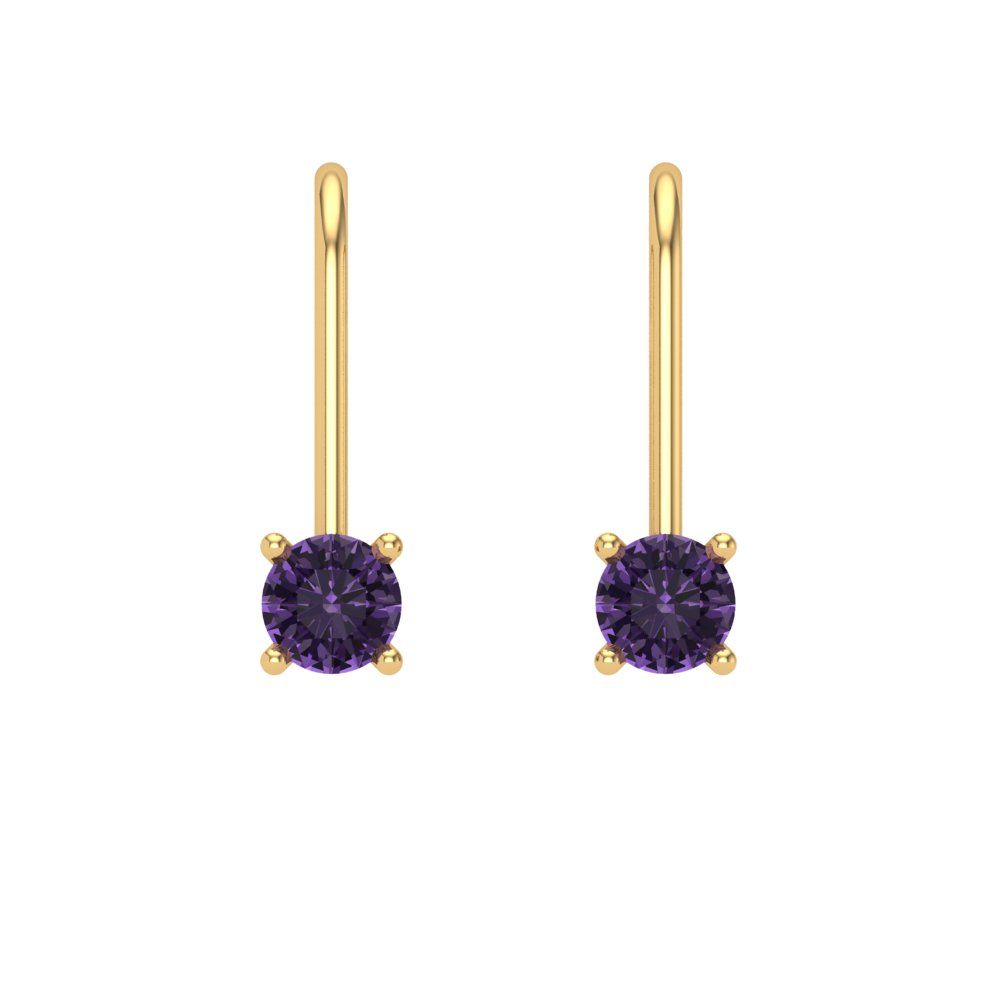 0.2cttw Alexandrite Gold-Plated 925 Silver Lever Back Drop Dangle Earrings