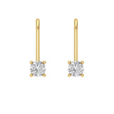 0.2 ct Brilliant Round Cut Drop Dangle Natural Diamond Stone Clarity SI1-2 Color G-H Yellow Gold Earrings Lever Back