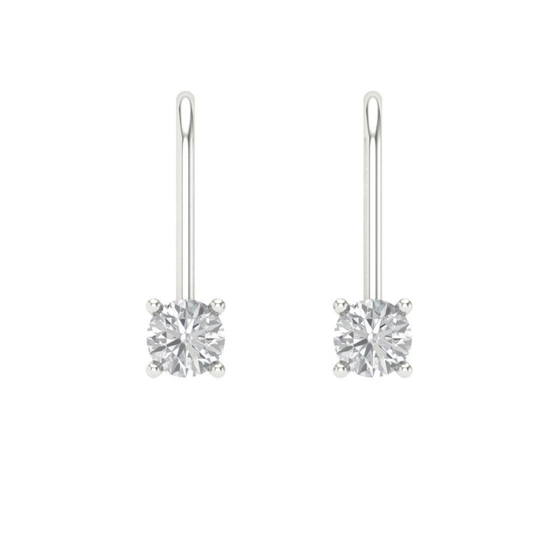 0.2 ct Brilliant Round Cut Drop Dangle Natural Diamond Stone Clarity SI1-2 Color G-H White Gold Earrings Lever Back