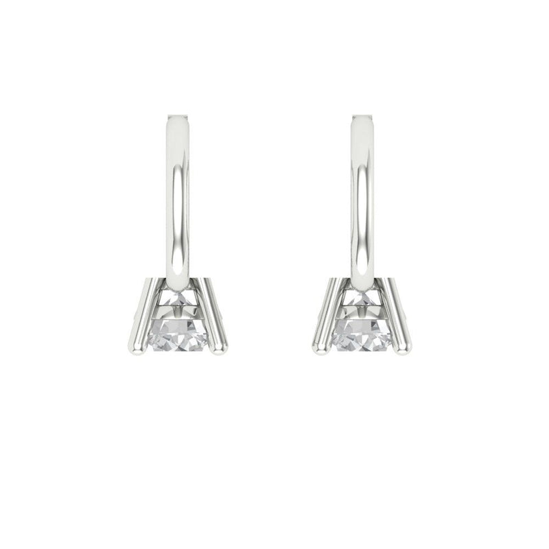 0.2 ct Brilliant Round Cut Drop Dangle Natural Diamond Stone Clarity SI1-2 Color I-J White Gold Earrings Lever Back