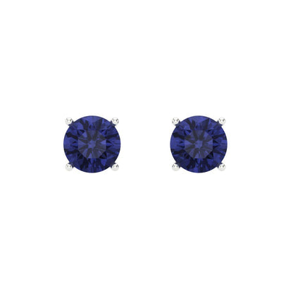 0.2 ctw Tanzanite Studs Earrings | 3.0mm Round Cut White Gold Screw back | December Birthstone