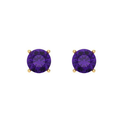 0.2cttw Amethyst Gold-Plated 925 Silver Screw Back Stud Earrings