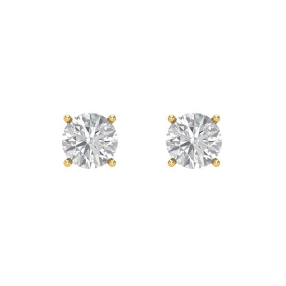 0.2 ctw White Sapphire Studs Earrings | 3.0mm Round Cut White Gold Screw back | April Birthstone