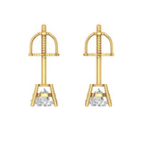0.2 ct Brilliant Round Cut Solitaire Studs Natural Diamond Stone Clarity SI1-2 Color G-H Yellow Gold Earrings Screw back