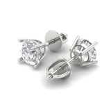 1.5 ct Brilliant Round Cut Solitaire Studs Natural Diamond Stone Clarity SI1-2 Color G-H White Gold Earrings Screw back