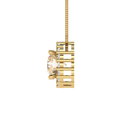 1.16 tcw Necklace Pendant - 14K White Gold Round Cut Halo Morganite - Adjustable Length - 15in Box Chain to 18in