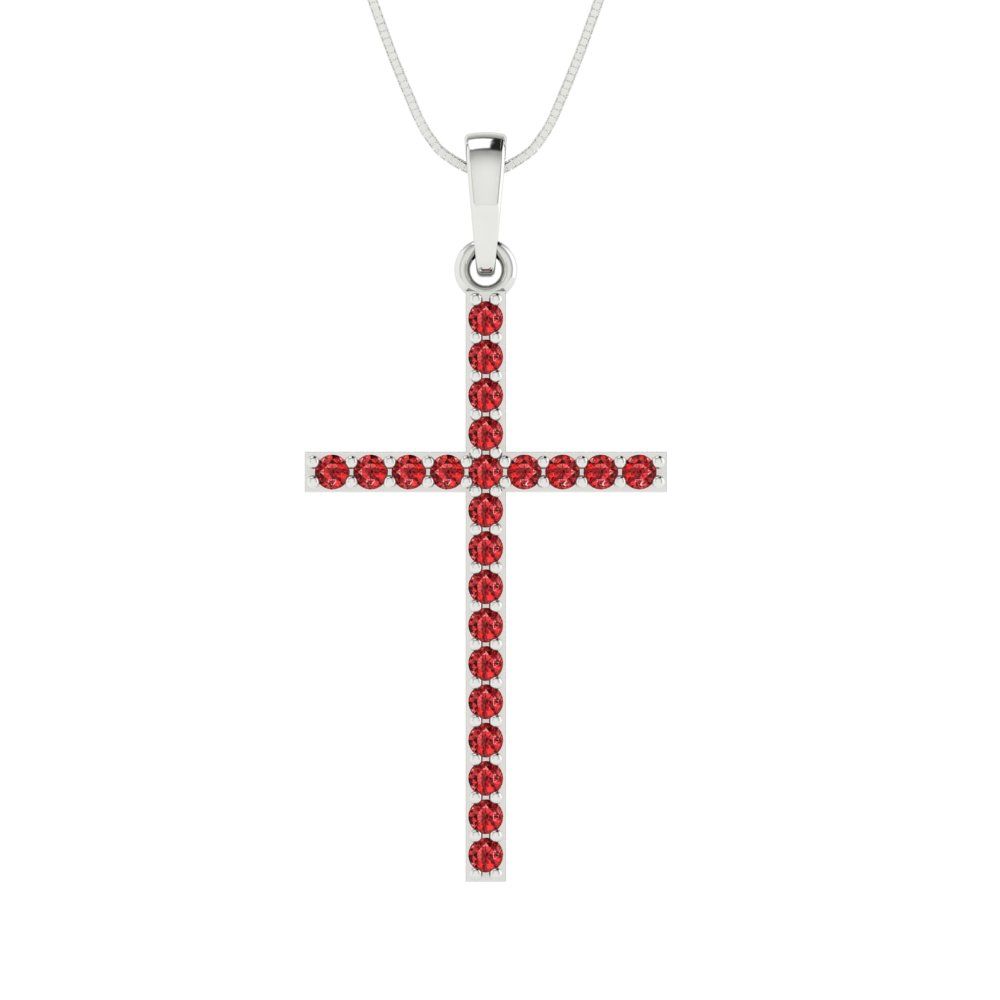 0.575cttw Round Cut Garnet Gold-Plated 925 Silver Pendant and 16" Box-Chain Necklace