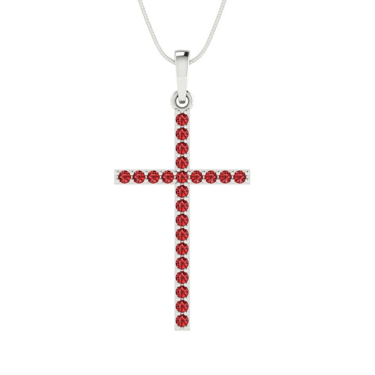 0.575cttw Round Cut Garnet Gold-Plated 925 Silver Pendant and 16" Box-Chain Necklace