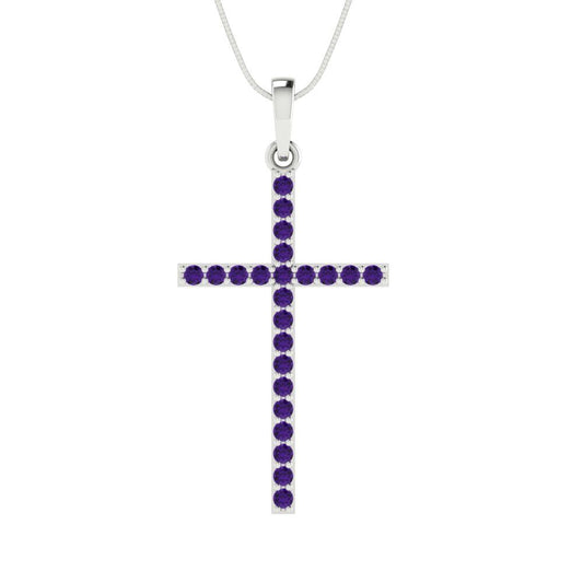 0.575cttw Round Cut Amethyst Gold-Plated 925 Silver Pendant and 16" Box-Chain Necklace