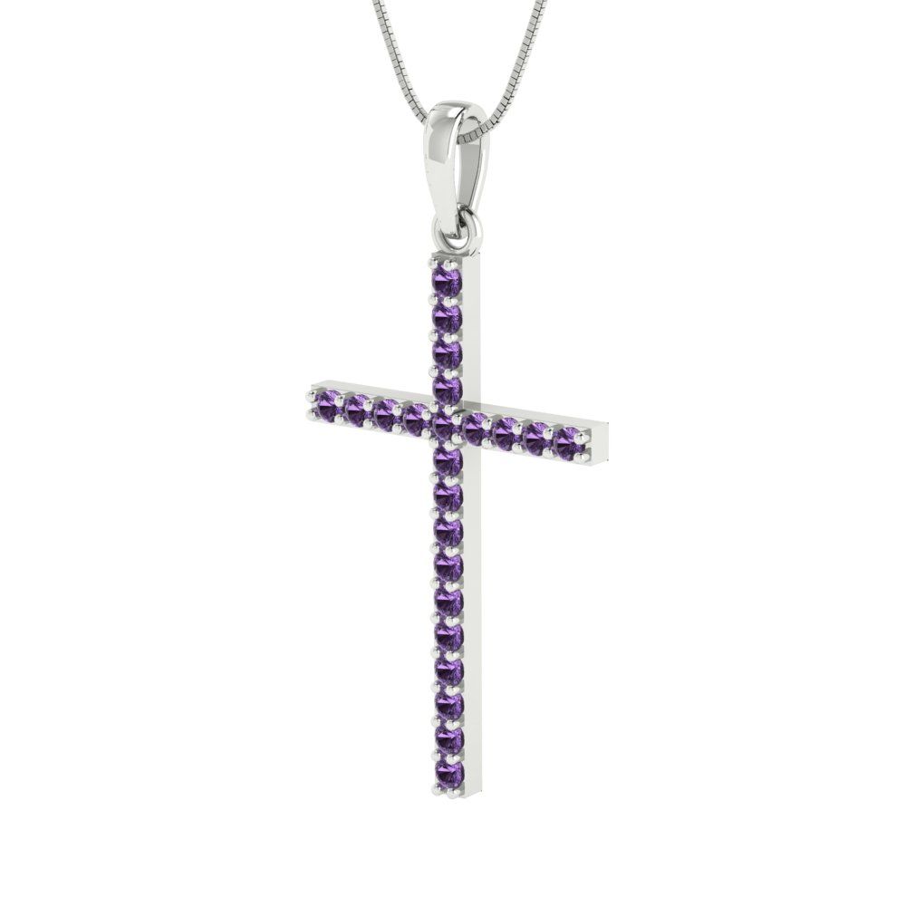 0.575cttw Round Cut Alexandrite Gold-Plated 925 Silver Pendant and 16" Box-Chain Necklace