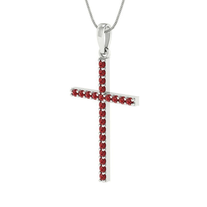 0.575cttw Round Cut Garnet Gold-Plated 925 Silver Pendant and 16" Box-Chain Necklace