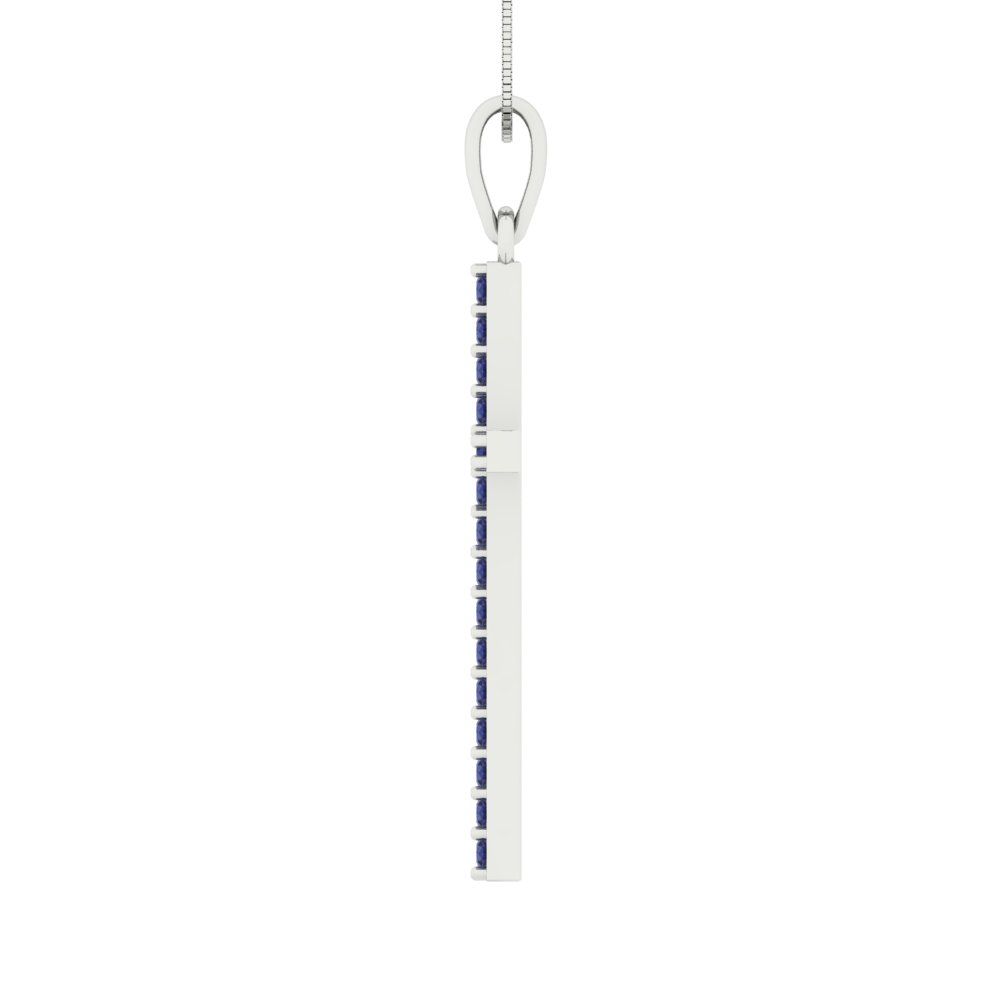 0.575cttw Round Cut Blue Sapphire Gold-Plated 925 Silver Pendant and 16" Box-Chain Necklace
