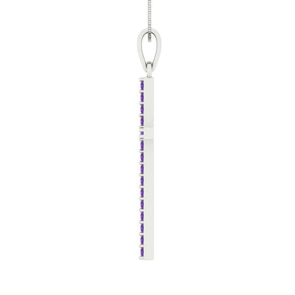 0.575cttw Round Cut Amethyst Gold-Plated 925 Silver Pendant and 16" Box-Chain Necklace