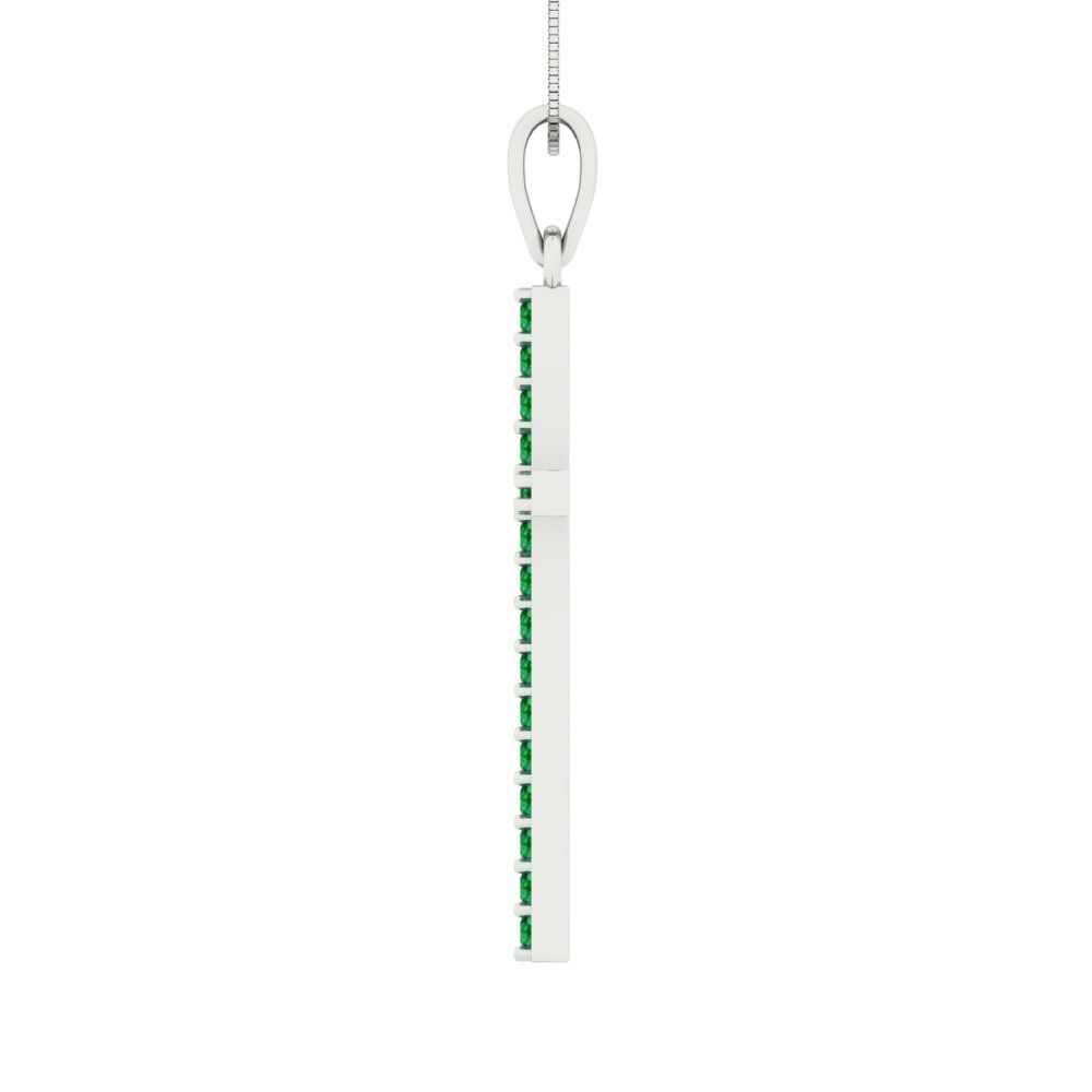 0.575cttw Round Cut Emerald Gold-Plated 925 Silver Pendant and 16" Box-Chain Necklace