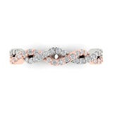 0.5 ct Brilliant Round Cut Natural Diamond Stone Clarity SI1-2 Color I-J Rose/White Gold Stackable Band