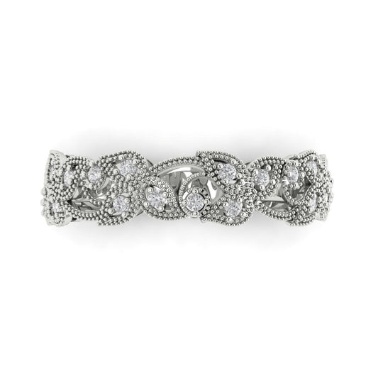 0.17 cttw Simulated Diamond Round Cut White Gold Eternity Wedding Band