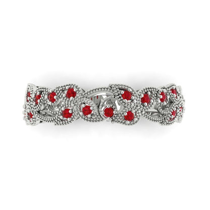 0.17 cttw Simulated Ruby Round Cut White Gold Eternity Wedding Band