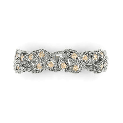 0.17 cttw Natural Morganite Round Cut White Gold Eternity Wedding Band