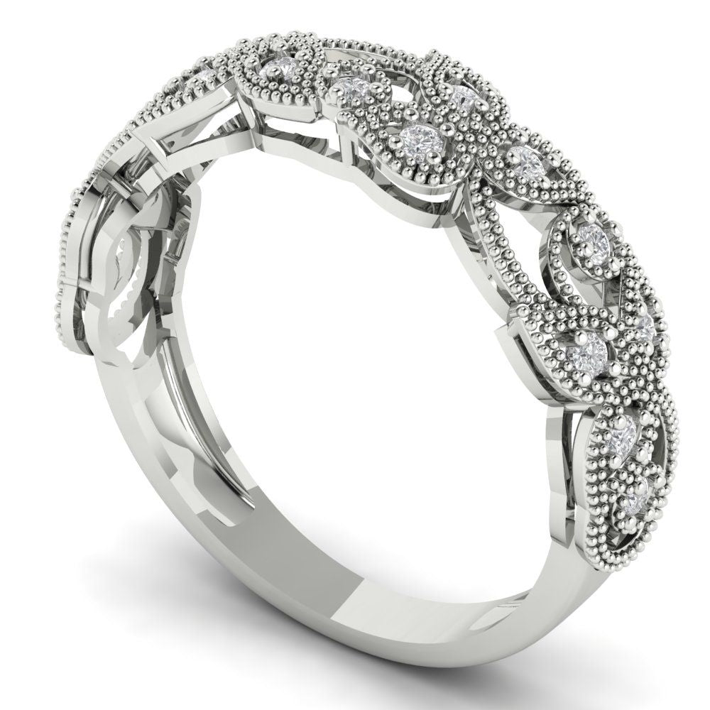 0.17 cttw White Sapphire Round Cut White Gold Eternity Wedding Band