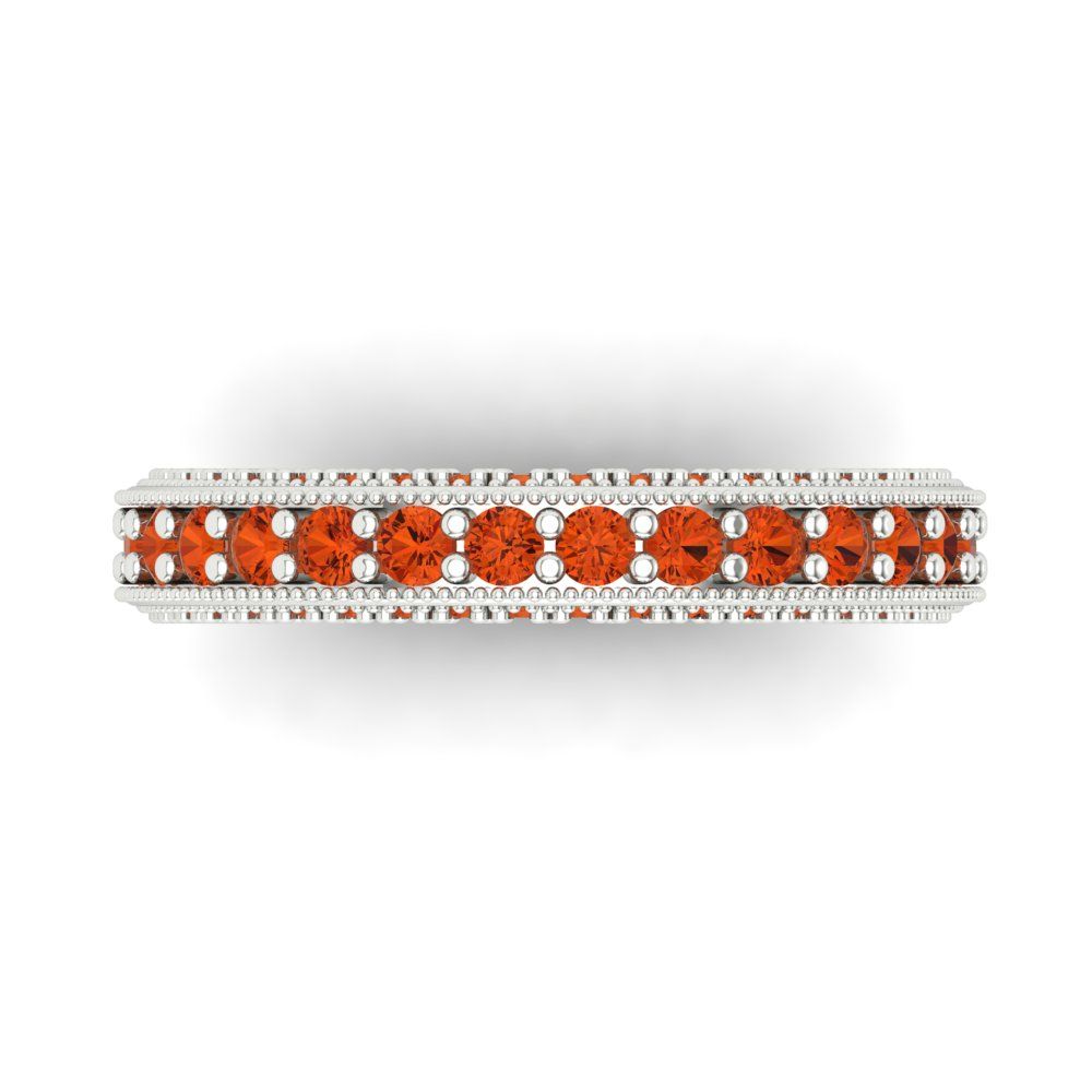 1.44 cttw Simulated Red Diamond Round Cut White Gold Eternity Wedding Band