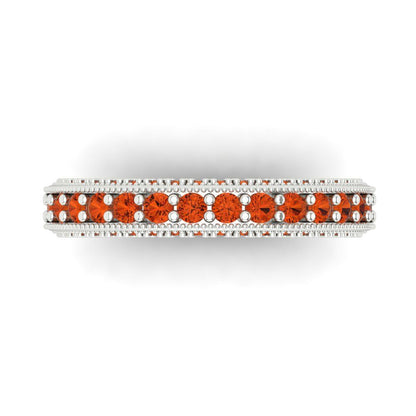 1.44 cttw Simulated Red Diamond Round Cut White Gold Eternity Wedding Band