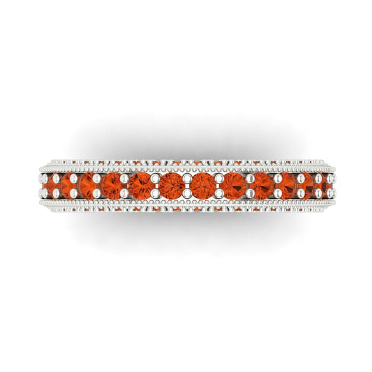 1.44 cttw Simulated Red Diamond Round Cut White Gold Eternity Wedding Band