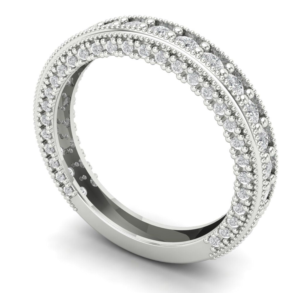 1.44 cttw Simulated Diamond Round Cut White Gold Eternity Wedding Band