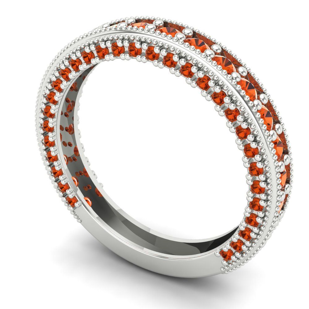 1.44 cttw Simulated Red Diamond Round Cut White Gold Eternity Wedding Band