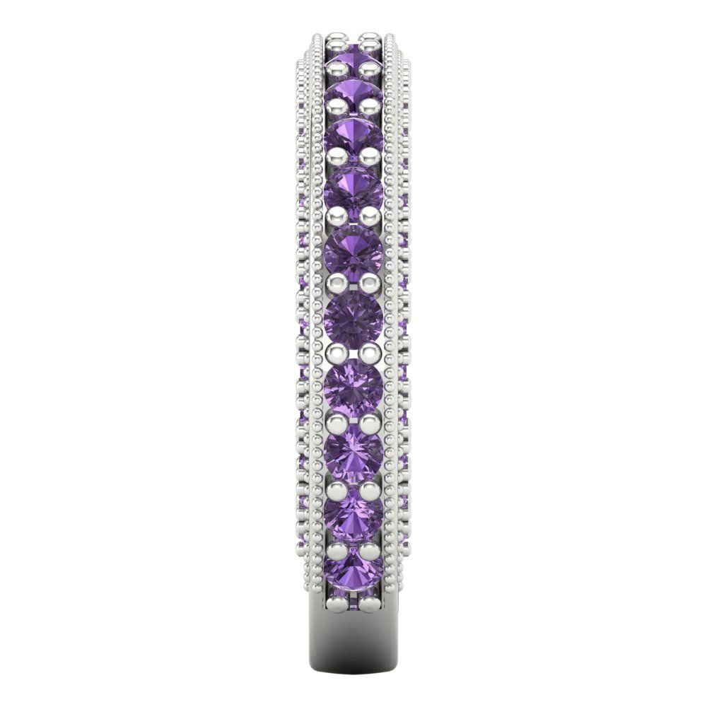 1.44 cttw Simulated Alexandrite Round Cut White Gold Eternity Wedding Band
