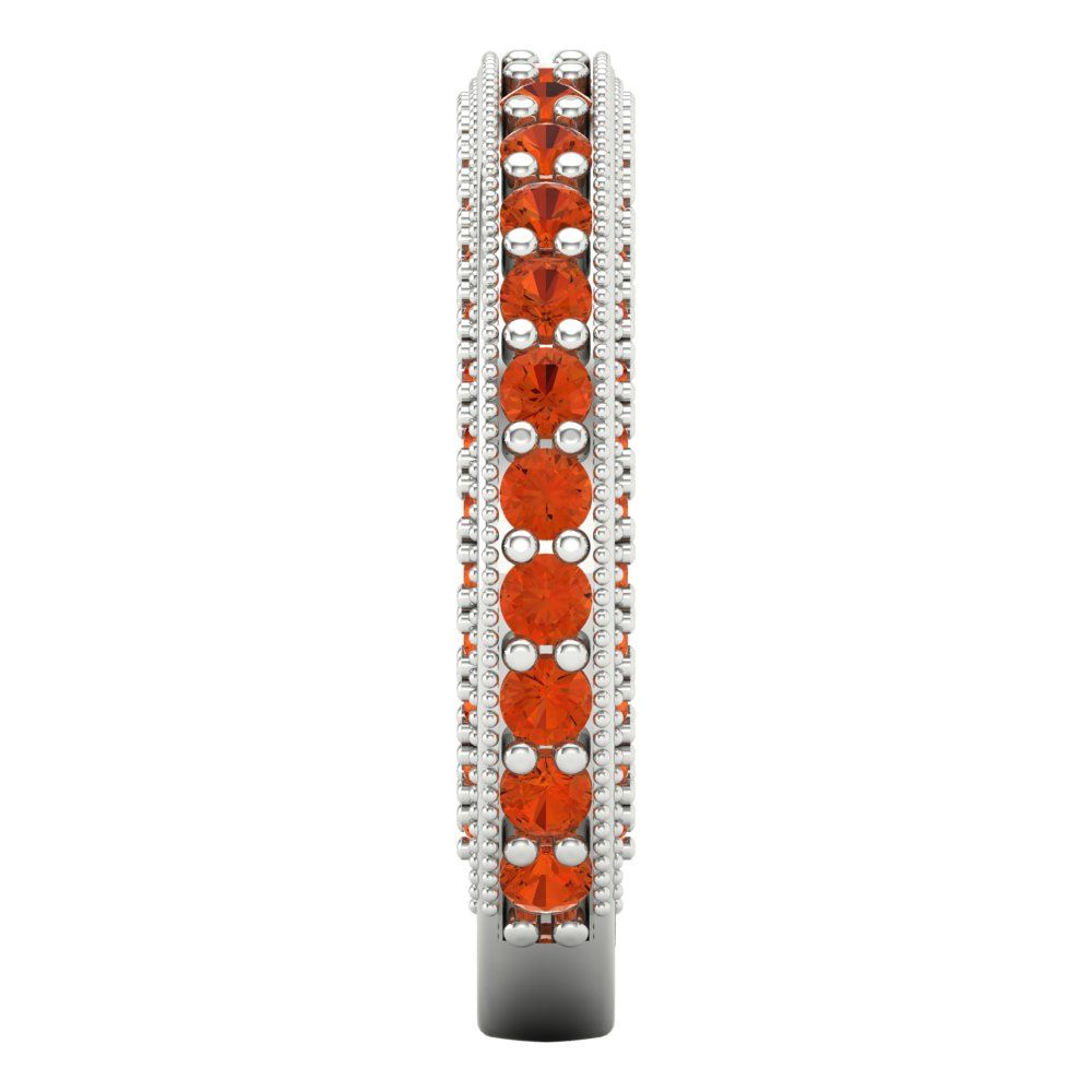 1.44 cttw Simulated Red Diamond Round Cut White Gold Eternity Wedding Band