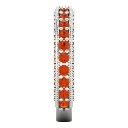 1.44 cttw Simulated Red Diamond Round Cut White Gold Eternity Wedding Band