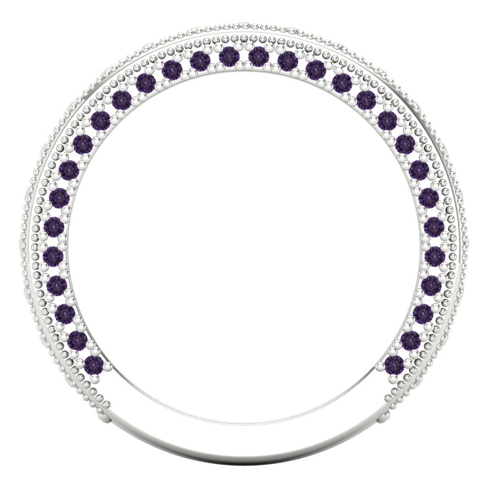 1.44 cttw Simulated Alexandrite Round Cut White Gold Eternity Wedding Band