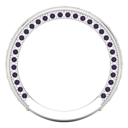 1.44 cttw Simulated Alexandrite Round Cut White Gold Eternity Wedding Band