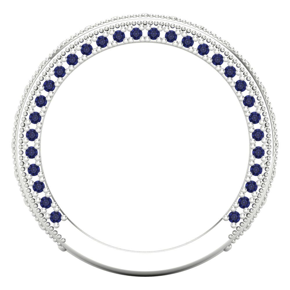 1.44 cttw Simulated Tanzanite Round Cut White Gold Eternity Wedding Band