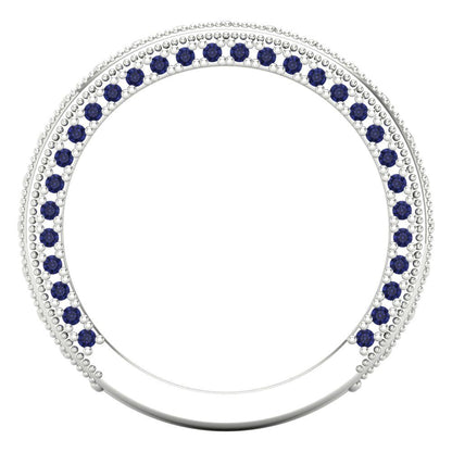 1.44 cttw Simulated Tanzanite Round Cut White Gold Eternity Wedding Band