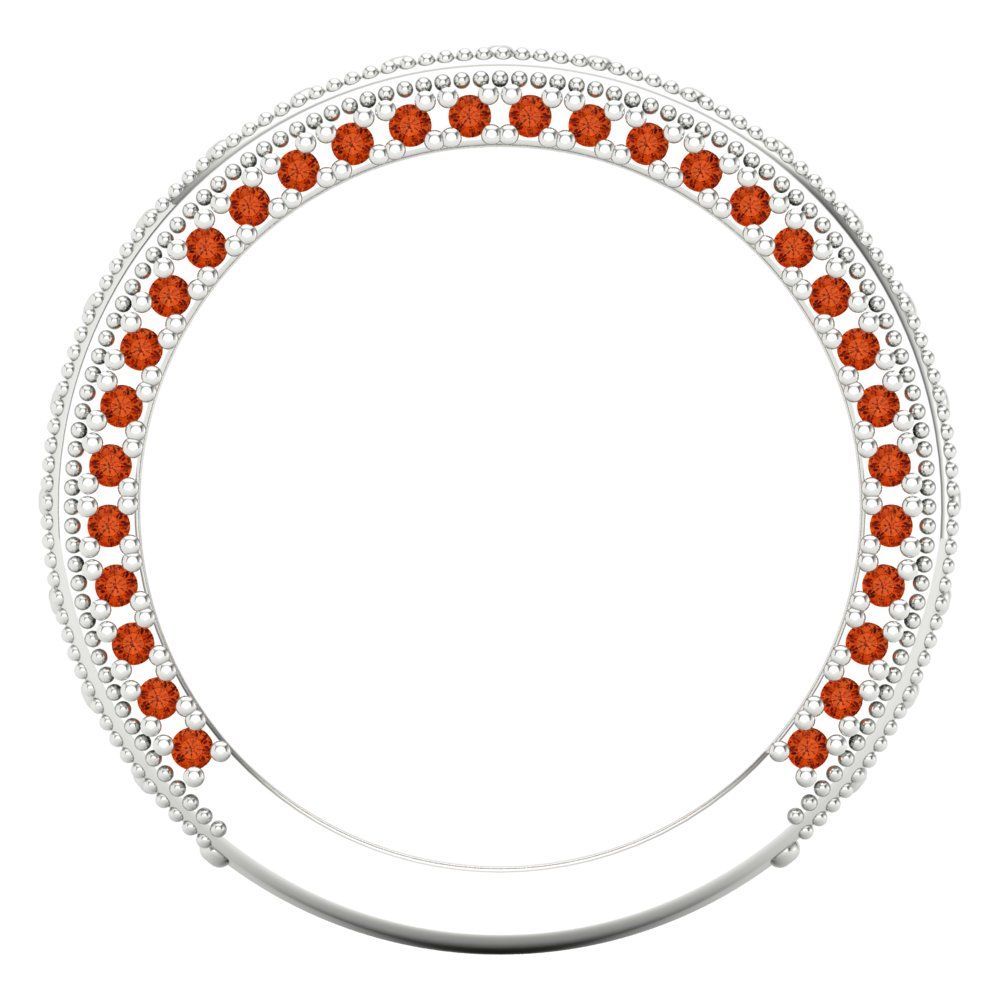 1.44 cttw Simulated Red Diamond Round Cut White Gold Eternity Wedding Band