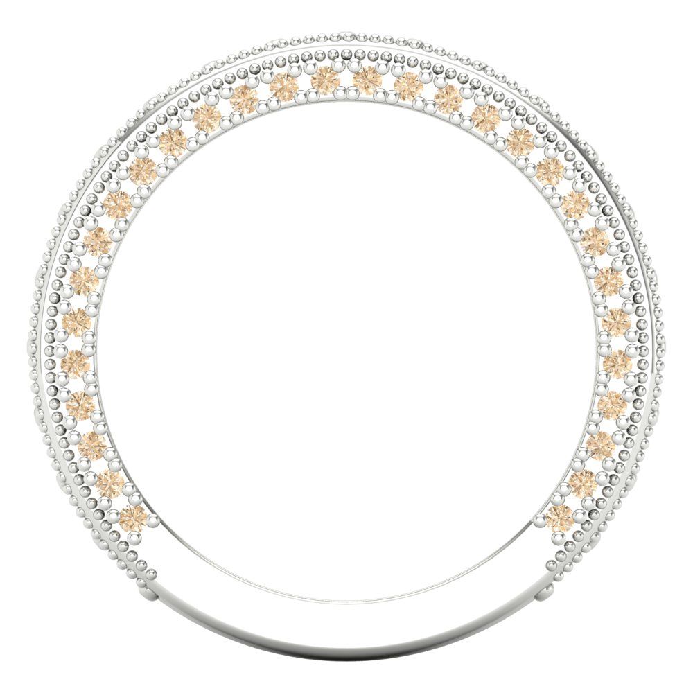 1.44 cttw Natural Morganite Round Cut White Gold Eternity Wedding Band